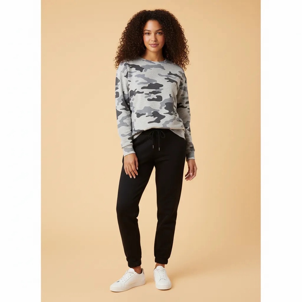 Sundry Sweatshirt X Anthropologie Camo Crop Blouson Sweater Size Various NWT
